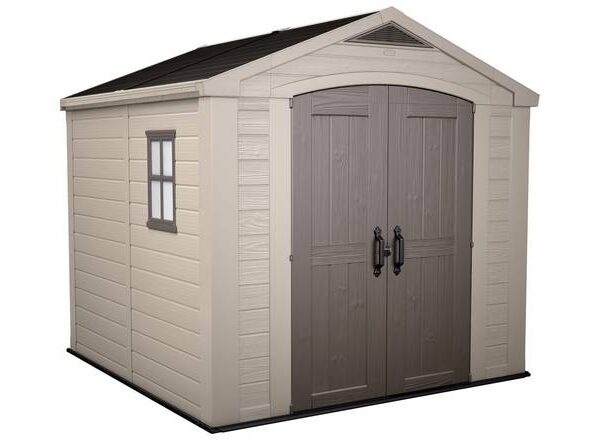 Keter Factor Plastic Garden Shed - 8 x 8ft, Beige