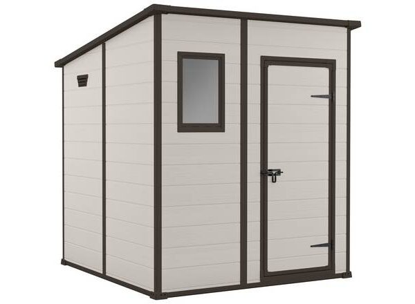 Keter Manor Pent Outdoor Garden Storage Shed 6 x 6ft - Brown