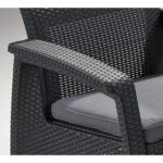 Keter Corfu Outdoor 4 Seater Rattan Garden Table & Chairs Set