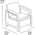 Keter Corfu Outdoor 4 Seater Rattan Garden Table & Chairs Set