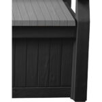 Keter Eden Bench Outdoor Storage Box Garden Furniture, Graphite and Grey, 132.5L x 75W x 18.5H cm